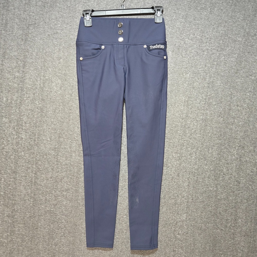 Tredstep Tempo Riding Pants Womens 26R Navy Blue Compression Full Seat Pull On